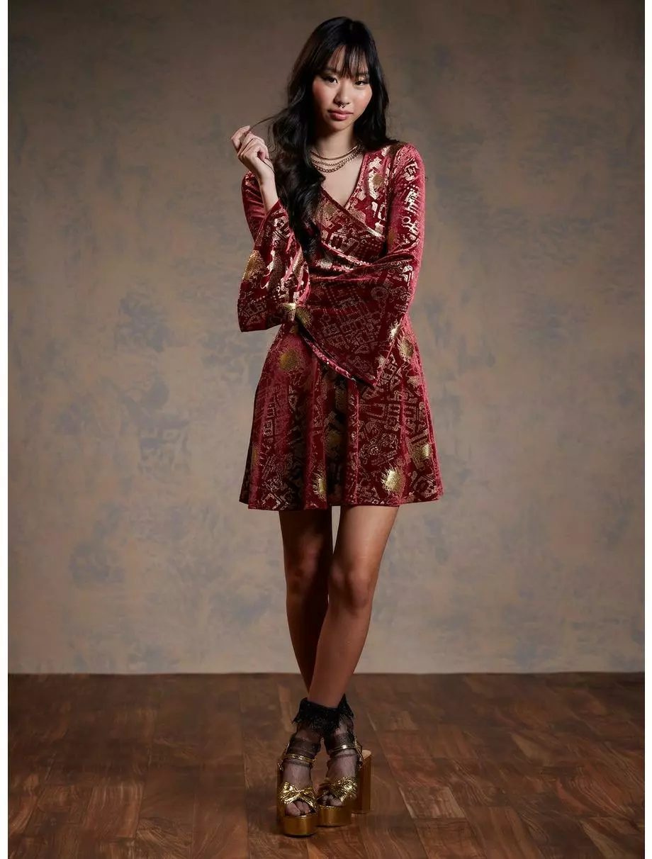 Harry Potter Marauder's Map Velvet Dress 4 Harry Potter Marauder's Map Velvet Dress - Image 2