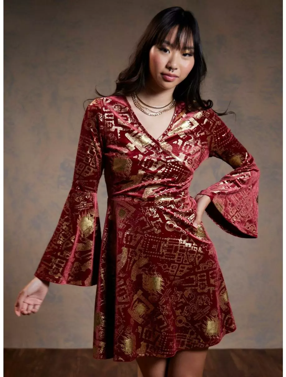 Harry Potter Marauder's Map Velvet Dress 3 Harry Potter Marauder's Map Velvet Dress