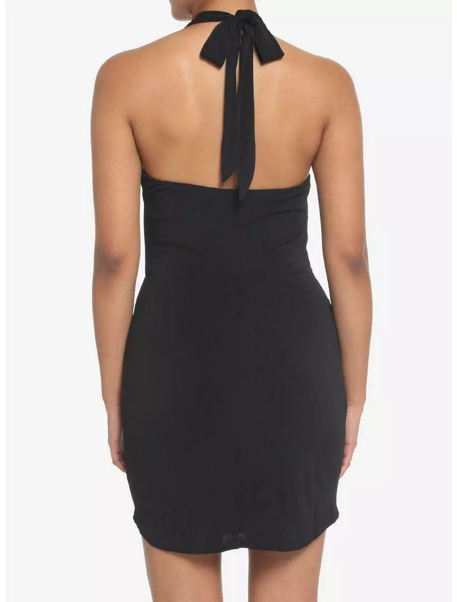 Black Lace-Up Halter Dress 5 Black Lace-Up Halter Dress - Image 3