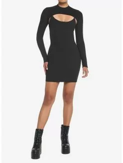 Black Twofer Mini Dress 7 Black Twofer Mini Dress -Hoodies And Sweaters Shop 19541791 av1