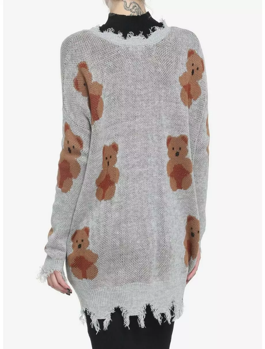 Teddy Bear Distressed Sweater Dress 5 Teddy Bear Distressed Sweater Dress - Image 3