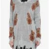 Teddy Bear Distressed Sweater Dress -Hoodies And Sweaters Shop 19541909 hi