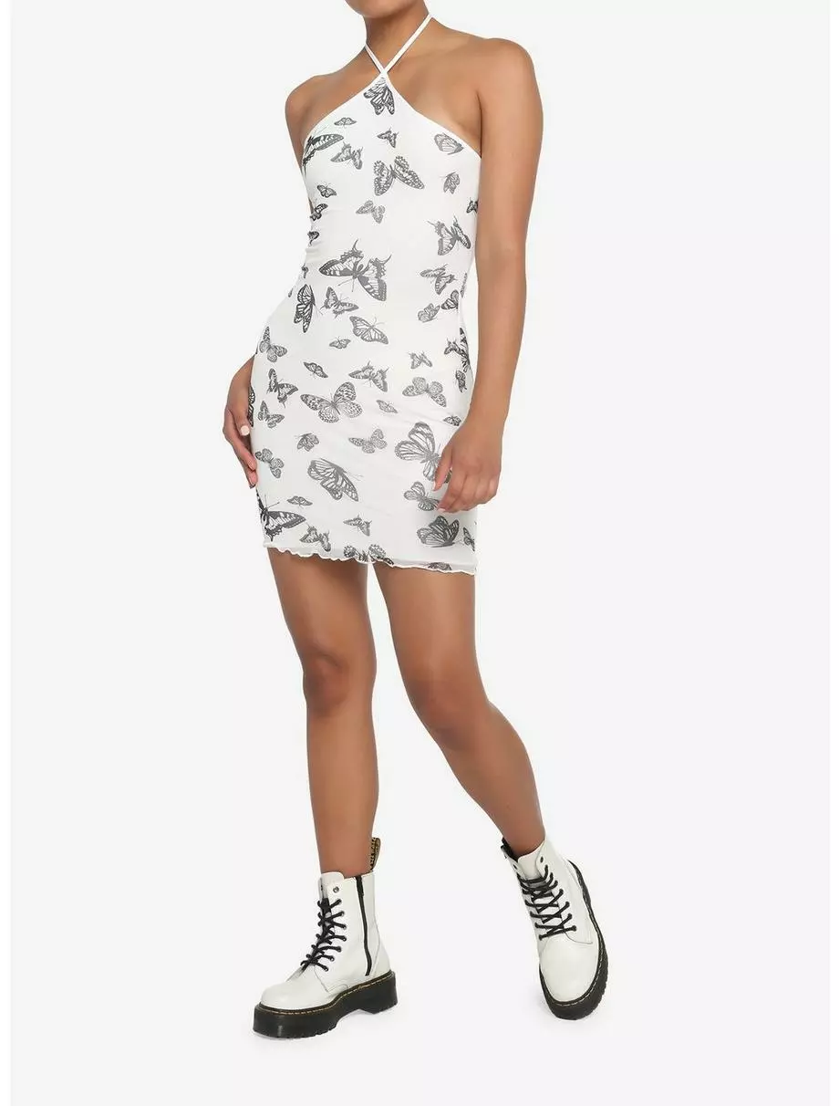 Butterfly Mesh Halter Mini Dress 4 Butterfly Mesh Halter Mini Dress - Image 2