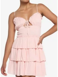 Blush Smocked Tiered Dress