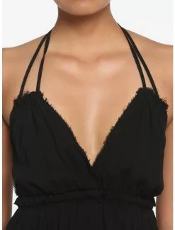 Black Tiered Halter Dress -Hoodies And Sweaters Shop 19622308 av3