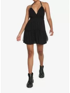 Black Tiered Halter Dress -Hoodies And Sweaters Shop 19622308 av5