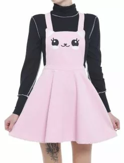 SWEETSOCIETY Kitty Cat Pink Corduroy Skirtall