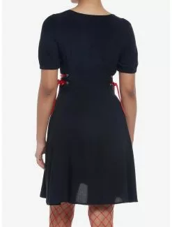 SOCIALCOLLISION Black Front Zipper Lace-Up Dress 8 SOCIALCOLLISION Black Front Zipper Lace-Up Dress -Hoodies And Sweaters Shop 19720622 av2