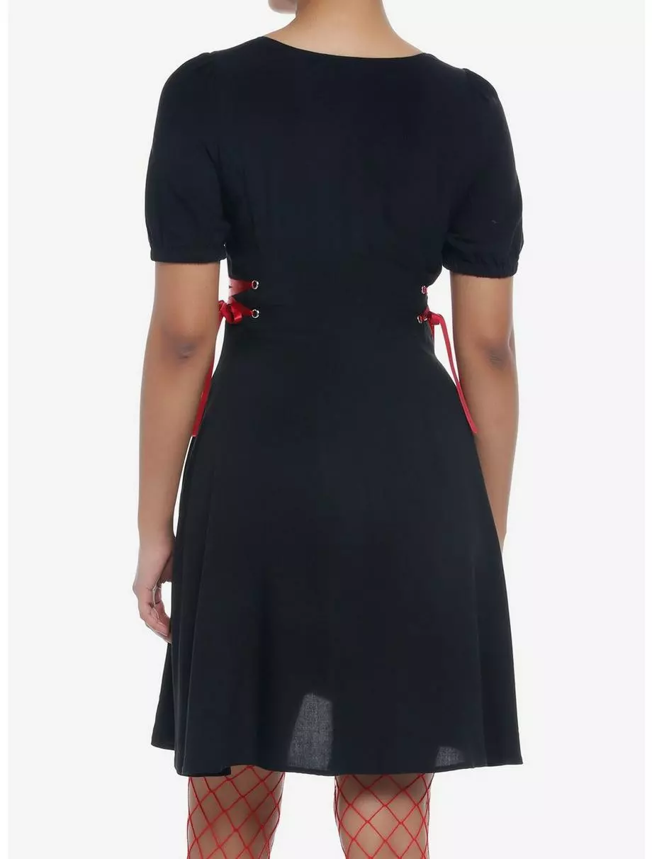 SOCIALCOLLISION Black Front Zipper Lace-Up Dress 5 SOCIALCOLLISION Black Front Zipper Lace-Up Dress - Image 3