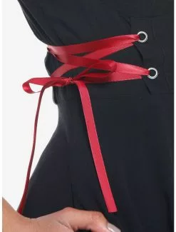 SOCIALCOLLISION Black Front Zipper Lace-Up Dress 9 SOCIALCOLLISION Black Front Zipper Lace-Up Dress -Hoodies And Sweaters Shop 19720622 av3