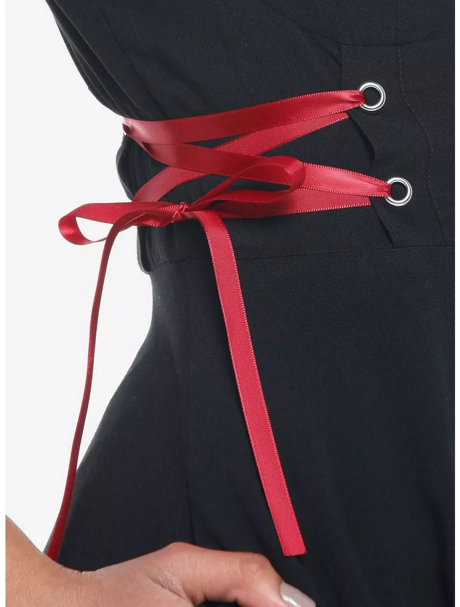 SOCIALCOLLISION Black Front Zipper Lace-Up Dress 6 SOCIALCOLLISION Black Front Zipper Lace-Up Dress - Image 4