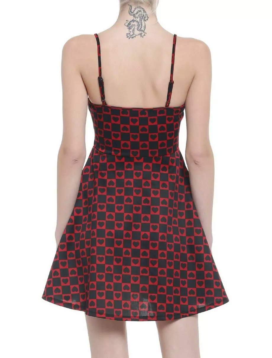 SOCIALCOLLISION Hearts Checkered Strappy Mini Dress 5 SOCIALCOLLISION Hearts Checkered Strappy Mini Dress - Image 3