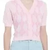 SWEETSOCIETY Pink Argyle Girls Crop Cardigan 2 SWEETSOCIETY Pink Argyle Girls Crop Cardigan -Hoodies And Sweaters Shop 19756117 hi