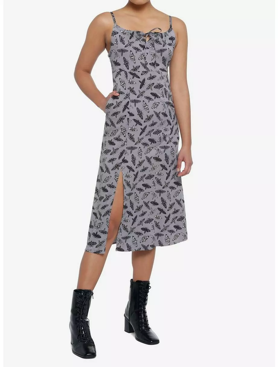 COSMICAURA Moths Allover Print Midi Dress 5 COSMICAURA Moths Allover Print Midi Dress - Image 3