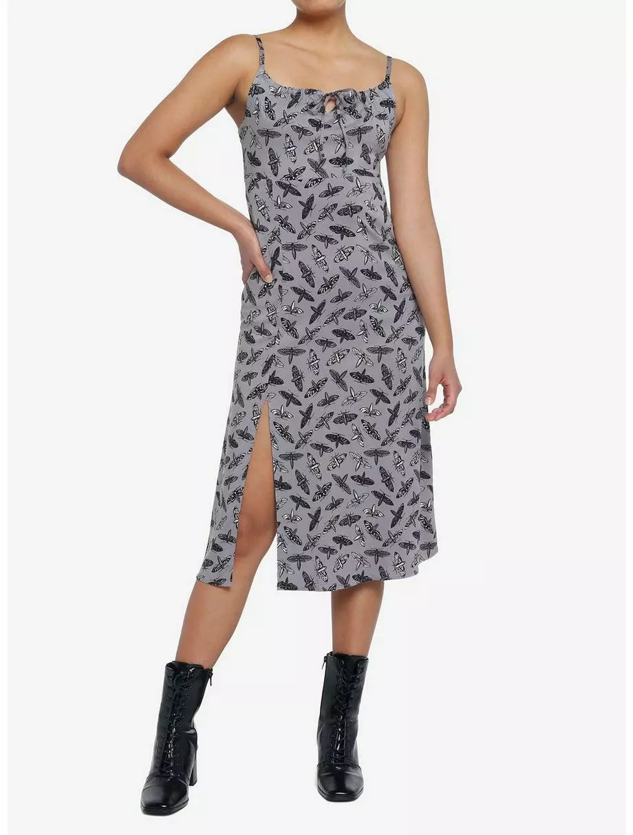 COSMICAURA Moths Allover Print Midi Dress 3 COSMICAURA Moths Allover Print Midi Dress