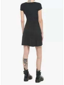 SOCIALCOLLISION Black Cutout Twofer Skater Dress 7 SOCIALCOLLISION Black Cutout Twofer Skater Dress -Hoodies And Sweaters Shop 19801000 av2