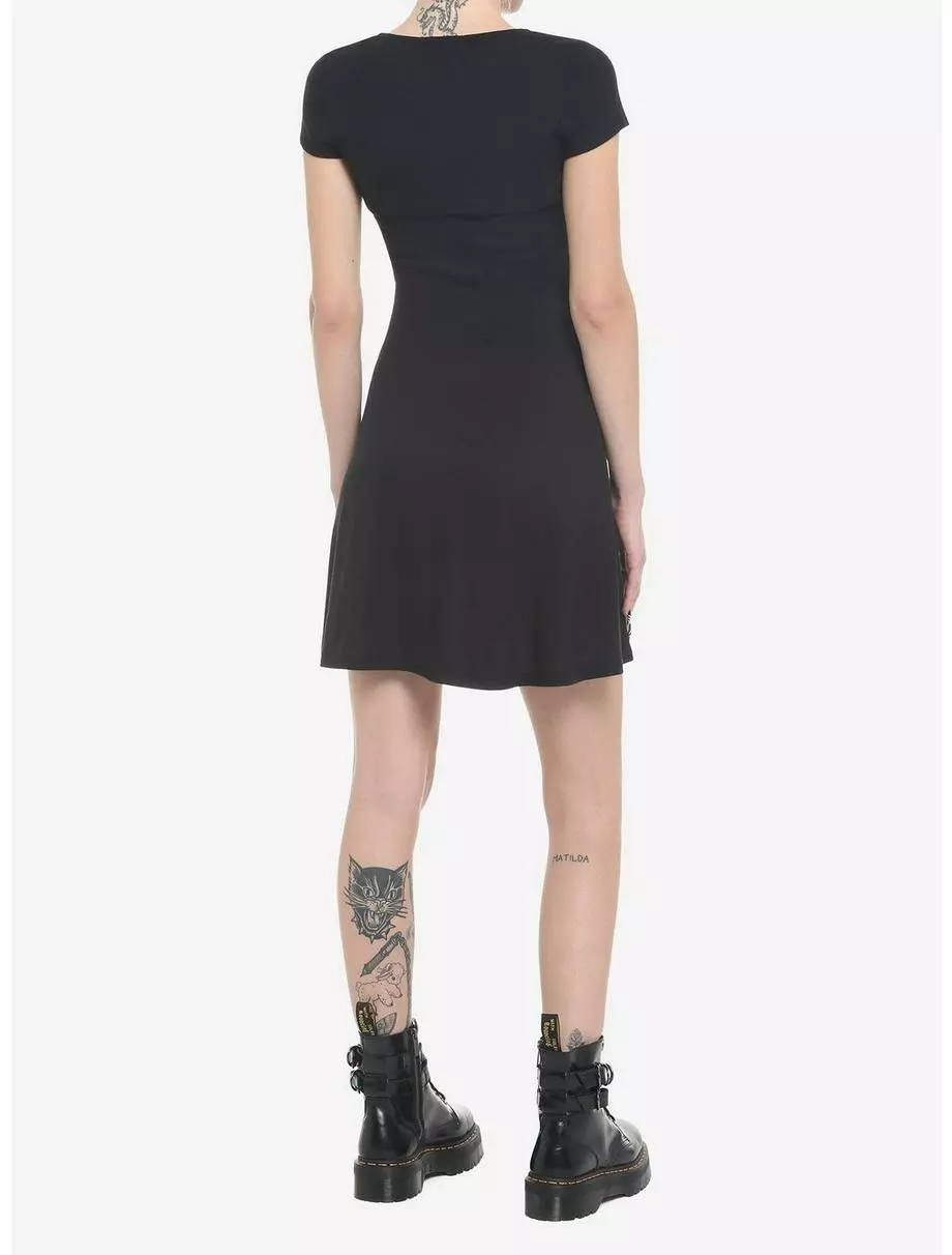 SOCIALCOLLISION Black Cutout Twofer Skater Dress 5 SOCIALCOLLISION Black Cutout Twofer Skater Dress - Image 3