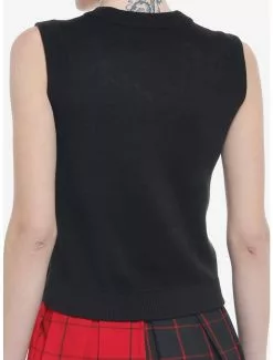 SOCIALCOLLISION Skulls With Heart Eyes Girls Crop Sweater Vest 7 SOCIALCOLLISION Skulls With Heart Eyes Girls Crop Sweater Vest -Hoodies And Sweaters Shop 19840425 av2