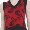 SOCIALCOLLISION Skulls With Heart Eyes Girls Crop Sweater Vest -Hoodies And Sweaters Shop 19840425 hi