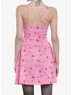 SWEETSOCIETY Hot Pink Stars Strappy Tank Dress -Hoodies And Sweaters Shop 19934414 av2