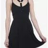 SOCIALCOLLISION Black Harness Skater Cami Dress