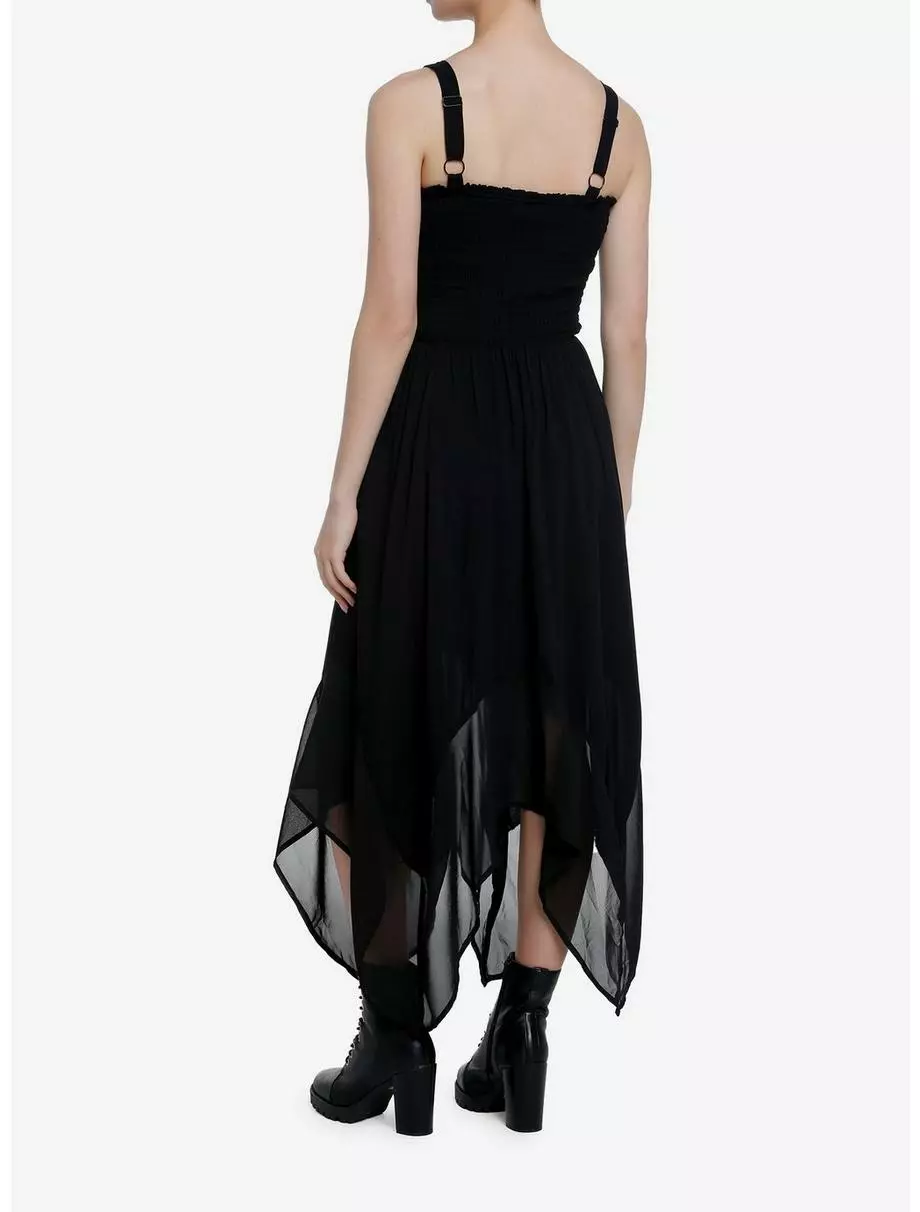 THORN&FABLE Thorn & Fable Black Lace-Up Hanky Hem Dress 5 THORN&FABLE Thorn & Fable Black Lace-Up Hanky Hem Dress - Image 3