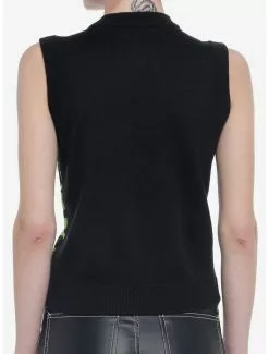 SOCIALCOLLISION Green Alien Mushroom Checkered Girls Sweater Vest 7 SOCIALCOLLISION Green Alien Mushroom Checkered Girls Sweater Vest -Hoodies And Sweaters Shop 19947138 av2