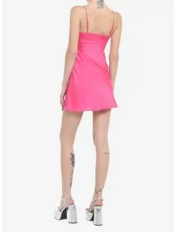 Hot Pink Cowlneck Mini Dress 7 Hot Pink Cowlneck Mini Dress -Hoodies And Sweaters Shop 19965567 av2