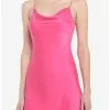 Hot Pink Cowlneck Mini Dress 2 Hot Pink Cowlneck Mini Dress -Hoodies And Sweaters Shop 19965567 hi
