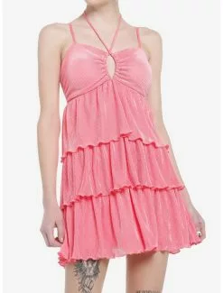 Bubblegum Pink Tiered Dress