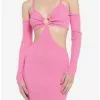Bubblegum Pink Cutout Bodycon Dress 2 Bubblegum Pink Cutout Bodycon Dress -Hoodies And Sweaters Shop 19965702 hi