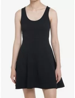 COSMICAURA Cosmic Aura Black Strappy Back Dress