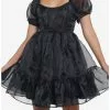 THORN&FABLE Thorn & Fable Black Organza Tiered Dress 1 THORN&FABLE Thorn & Fable Black Organza Tiered Dress -Hoodies And Sweaters Shop 20035406 hi