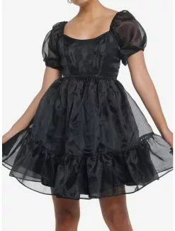 THORN&FABLE Thorn & Fable Black Organza Tiered Dress