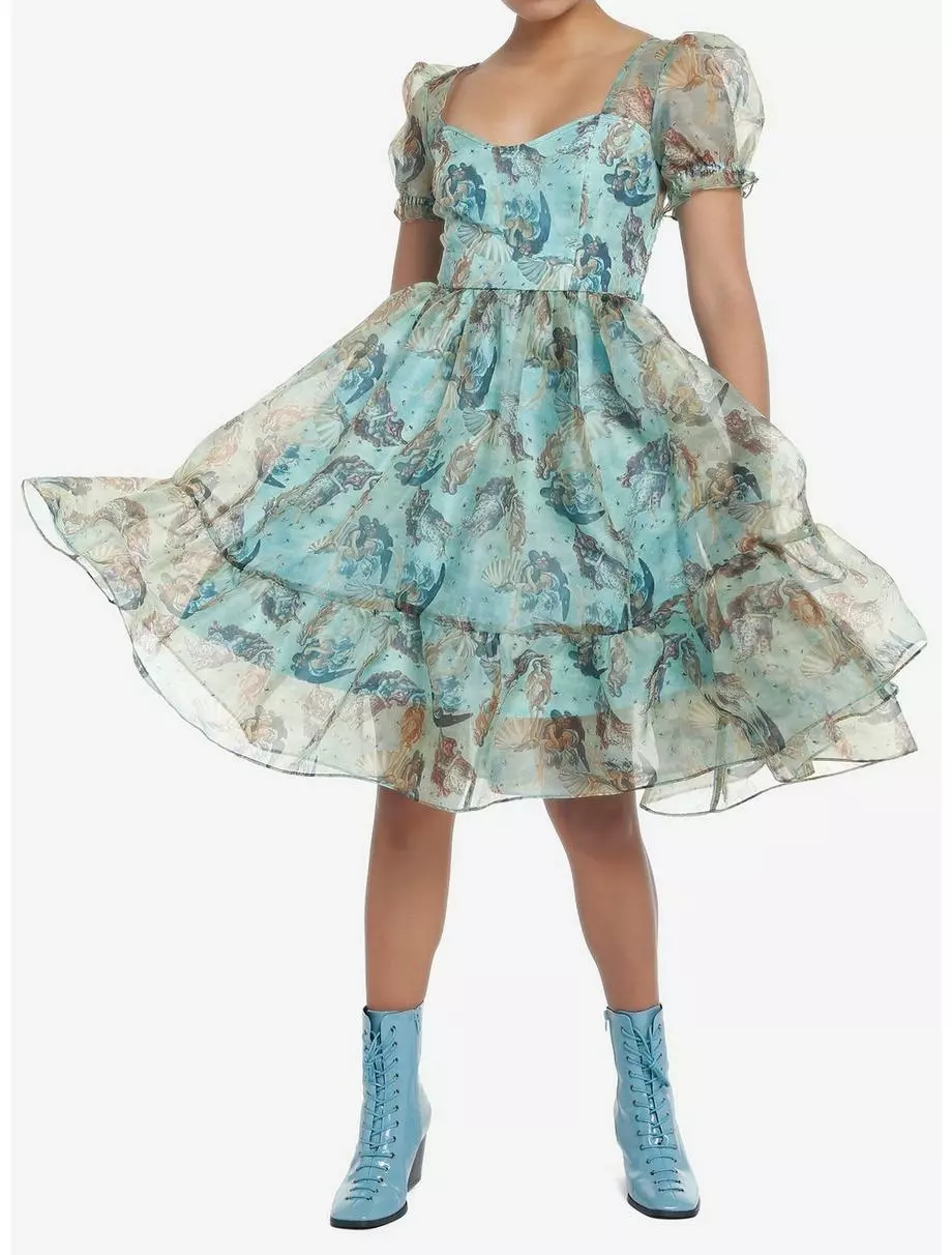 THORN&FABLE Thorn & Fable The Birth Of Venus Mesh Puff Sleeve Dress 4 THORN&FABLE Thorn & Fable The Birth Of Venus Mesh Puff Sleeve Dress - Image 2