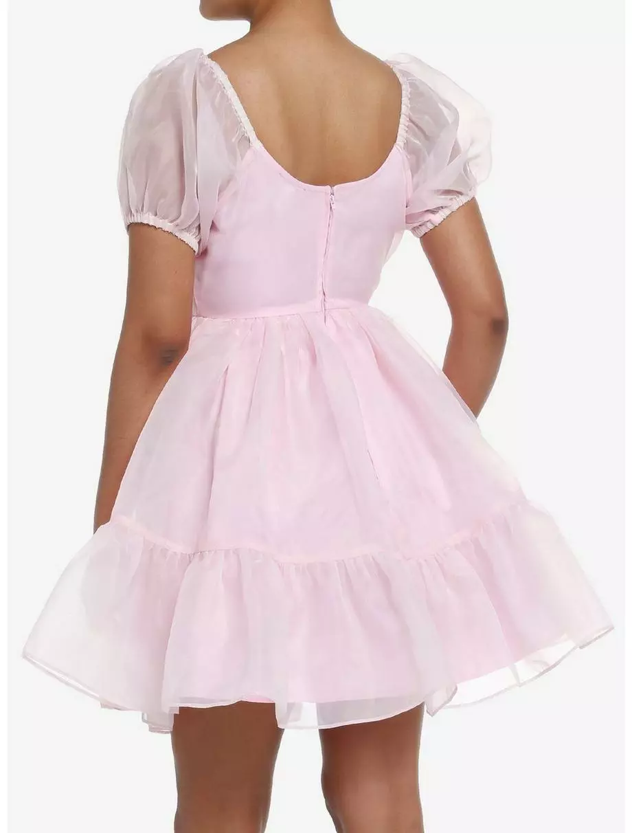 SWEETSOCIETY Sweet Society Pink Organza Tiered Dress 5 SWEETSOCIETY Sweet Society Pink Organza Tiered Dress - Image 3