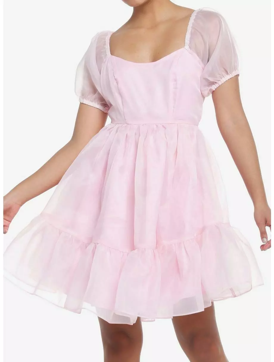SWEETSOCIETY Sweet Society Pink Organza Tiered Dress 3 SWEETSOCIETY Sweet Society Pink Organza Tiered Dress