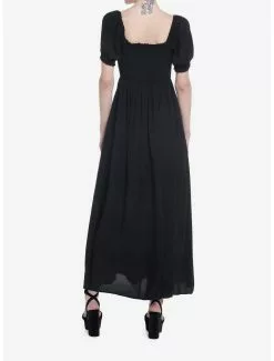 THORN&FABLE Thorn & Fable Black Smock Puff Sleeve Maxi Dress 7 THORN&FABLE Thorn & Fable Black Smock Puff Sleeve Maxi Dress -Hoodies And Sweaters Shop 20035639 av2