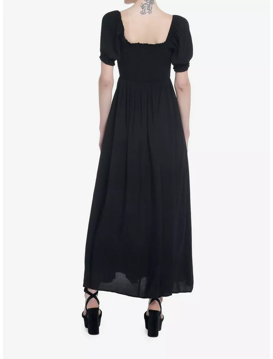 THORN&FABLE Thorn & Fable Black Smock Puff Sleeve Maxi Dress 5 THORN&FABLE Thorn & Fable Black Smock Puff Sleeve Maxi Dress - Image 3