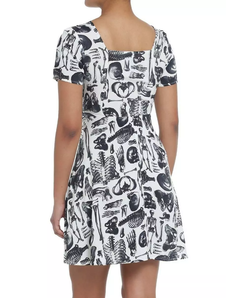 MIDNIGHTHOUR Midnight Hour Skeleton Allover Print Sweetheart Dress 5 MIDNIGHTHOUR Midnight Hour Skeleton Allover Print Sweetheart Dress - Image 3