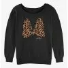 Disney Minnie Mouse Animal Print Bow Girls Slouchy Sweatshirt
