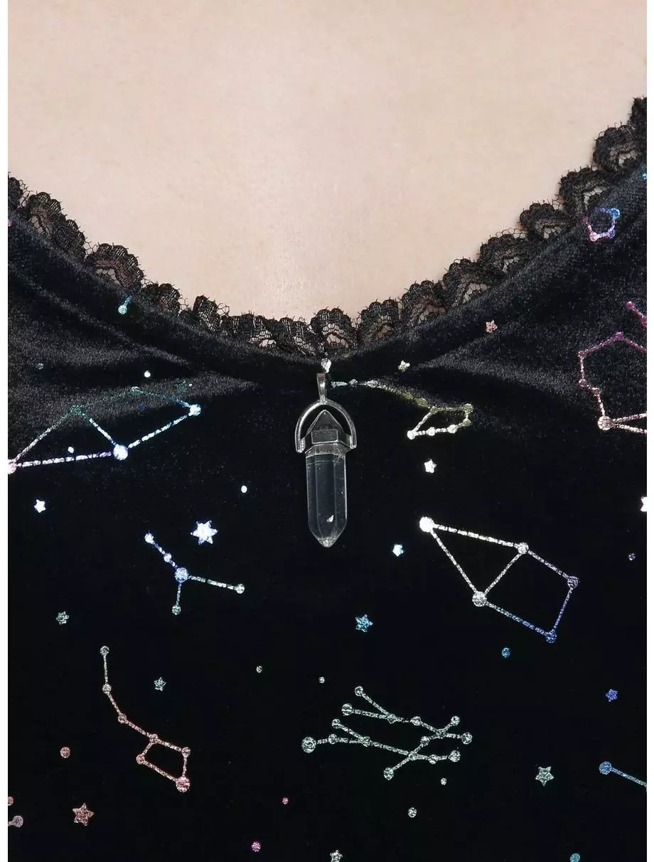 COSMICAURA Cosmic Aura Rainbow Constellations Velvet Skater Dress 6 COSMICAURA Cosmic Aura Rainbow Constellations Velvet Skater Dress - Image 4