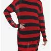 SOCIALCOLLISION Social Collision Red & Black Distressed Sweater Dress -Hoodies And Sweaters Shop 20172070 hi
