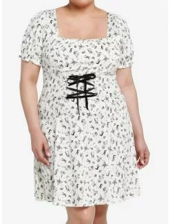 THORN&FABLE Thorn & Fable Mystical Icons Lace-Up Babydoll Dress