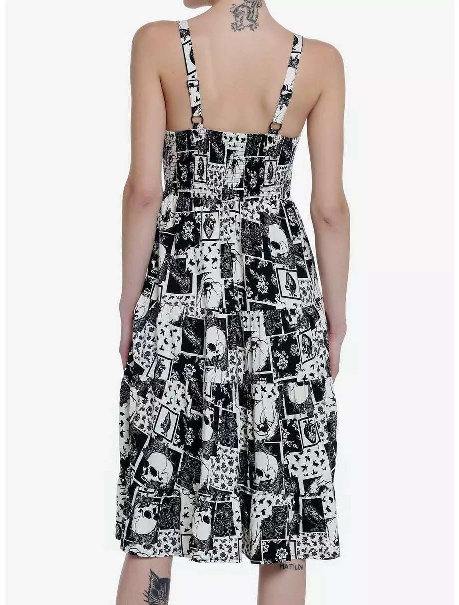 THORN&FABLE Thorn & Fable Skull Raven Patchwork Midi Dress 5 THORN&FABLE Thorn & Fable Skull Raven Patchwork Midi Dress - Image 3
