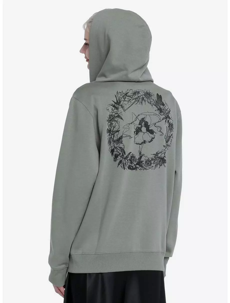 THORN&FABLE Thorn & Fable Forest Fairies & Butterflies Girls Zip-Up Hoodie 4 THORN&FABLE Thorn & Fable Forest Fairies & Butterflies Girls Zip-Up Hoodie - Image 2