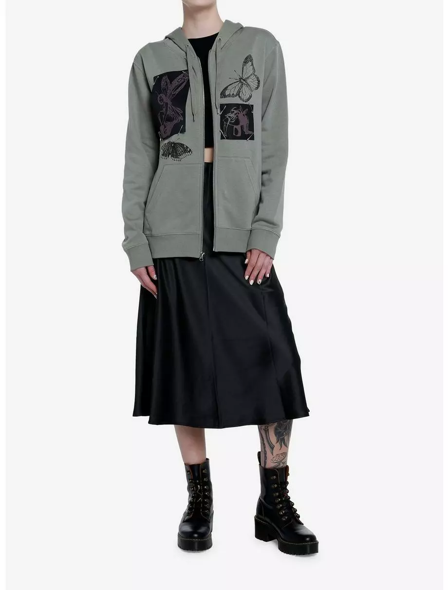 THORN&FABLE Thorn & Fable Forest Fairies & Butterflies Girls Zip-Up Hoodie 5 THORN&FABLE Thorn & Fable Forest Fairies & Butterflies Girls Zip-Up Hoodie - Image 3