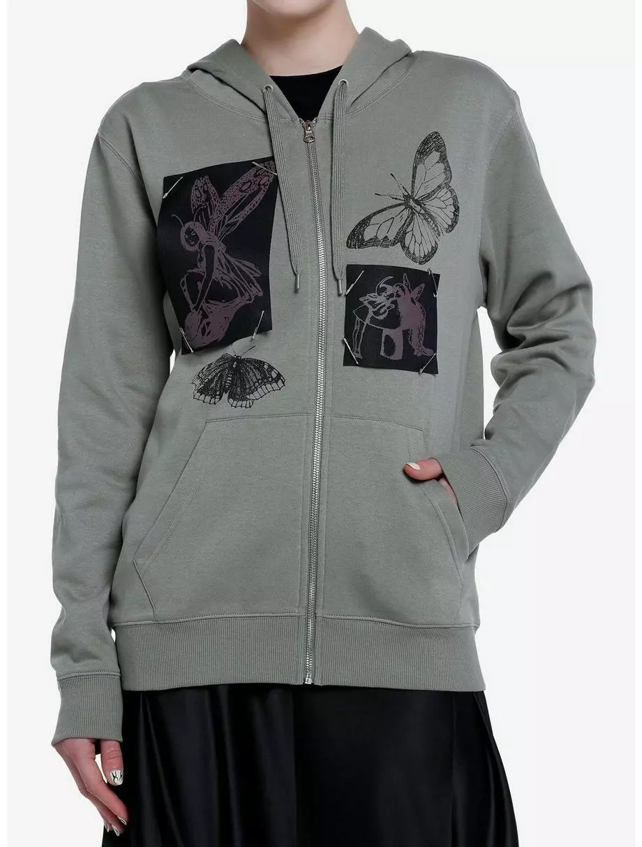 THORN&FABLE Thorn & Fable Forest Fairies & Butterflies Girls Zip-Up Hoodie 3 THORN&FABLE Thorn & Fable Forest Fairies & Butterflies Girls Zip-Up Hoodie