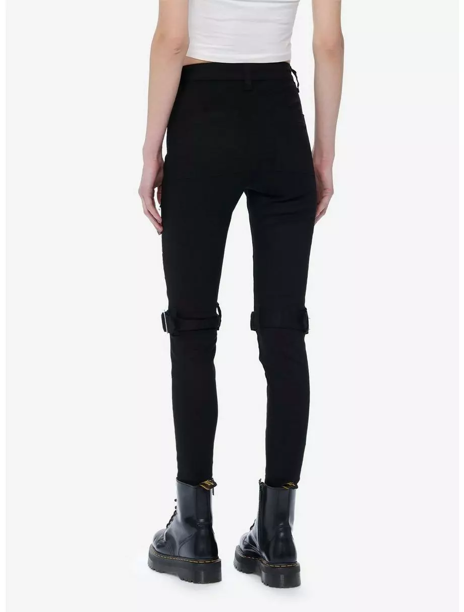 SOCIALCOLLISION Black Grommet Zipper Super Skinny Jeans 4 SOCIALCOLLISION Black Grommet Zipper Super Skinny Jeans - Image 2