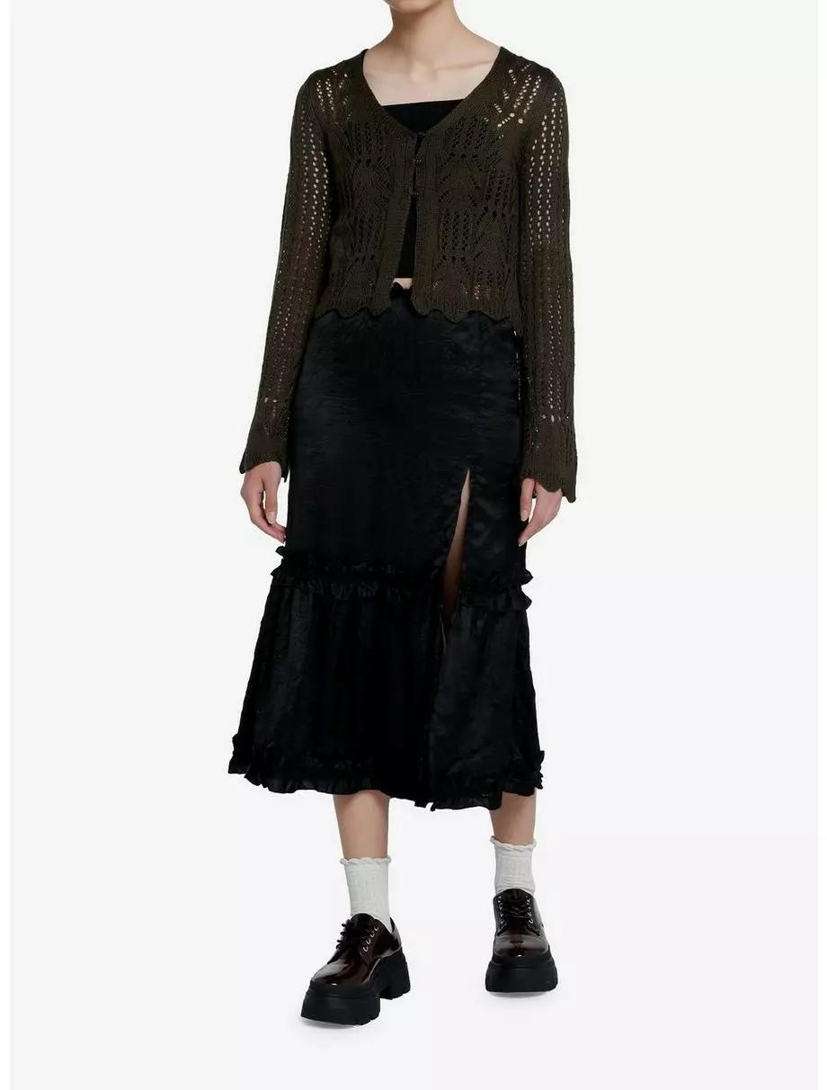 THORN&FABLE Thorn & Fable Olive Knit Girls Cardigan 4 THORN&FABLE Thorn & Fable Olive Knit Girls Cardigan - Image 2